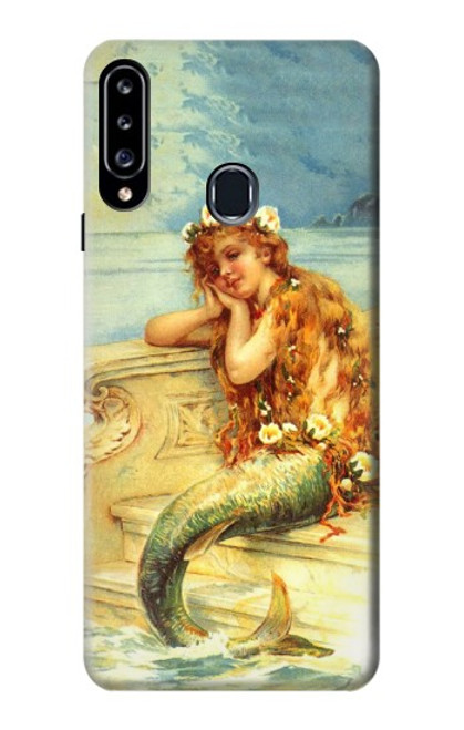 W3184 Peinture Petite Sirène Etui Coque Housse et Flip Housse Cuir pour Samsung Galaxy A20s