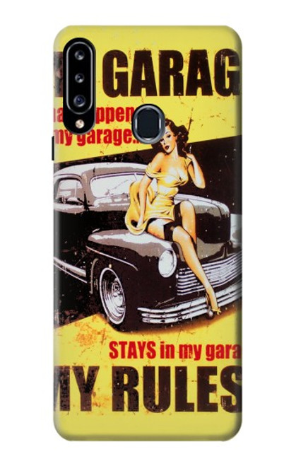 W3198 Mon Garage Afficher fille Etui Coque Housse et Flip Housse Cuir pour Samsung Galaxy A20s