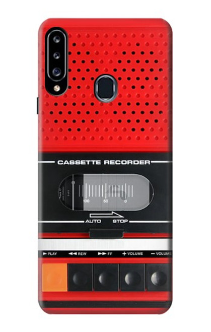 W3204 Rouge Cassette Recorder graphique Etui Coque Housse et Flip Housse Cuir pour Samsung Galaxy A20s