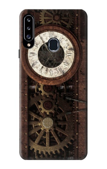 W3221 Gears steampunk Horloge Etui Coque Housse et Flip Housse Cuir pour Samsung Galaxy A20s