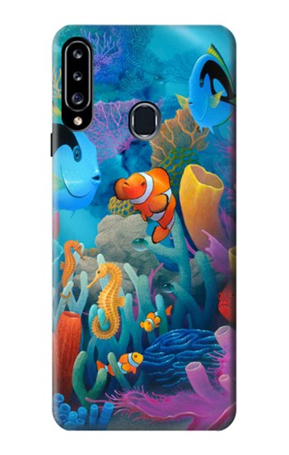 W3227 Monde sous-marin Dessin animé Etui Coque Housse et Flip Housse Cuir pour Samsung Galaxy A20s