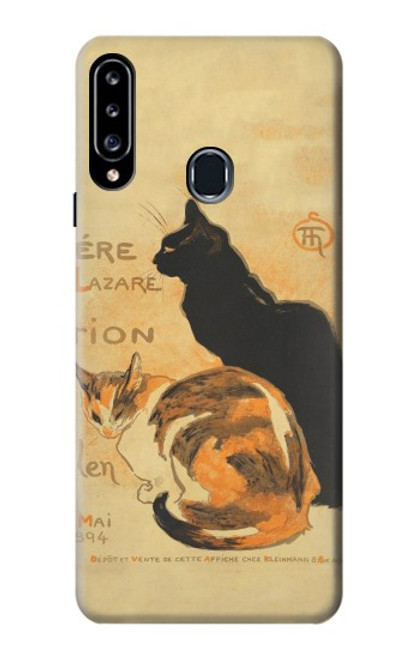 W3229 Affiche de chat millésimé Etui Coque Housse et Flip Housse Cuir pour Samsung Galaxy A20s