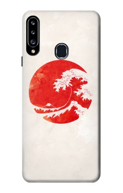 W3237 Waves Japon Drapeau Etui Coque Housse et Flip Housse Cuir pour Samsung Galaxy A20s