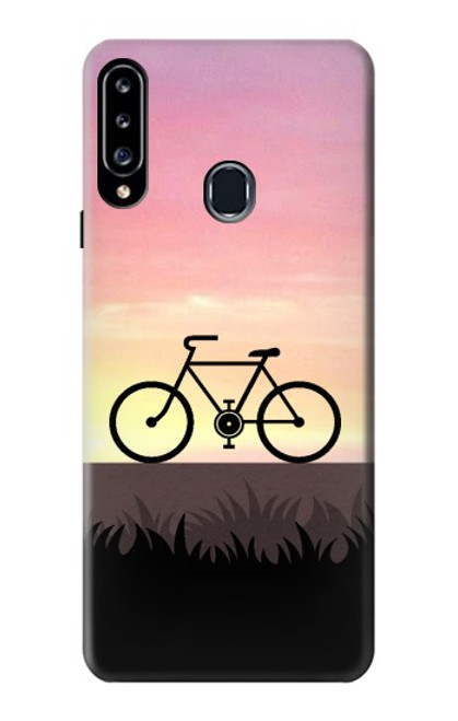 W3252 vélo Coucher de soleil Etui Coque Housse et Flip Housse Cuir pour Samsung Galaxy A20s