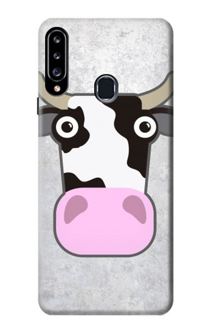 W3257 Vache Dessin animé Etui Coque Housse et Flip Housse Cuir pour Samsung Galaxy A20s