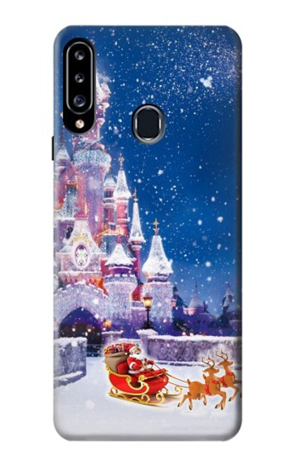 W3282 Château de Santa Noël Etui Coque Housse et Flip Housse Cuir pour Samsung Galaxy A20s