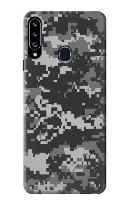 W3293 Urban Noir Camo Camouflage Etui Coque Housse et Flip Housse Cuir pour Samsung Galaxy A20s