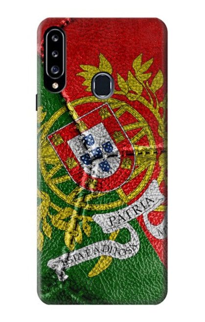 W3300 Portugal Drapeau graphique Football Millésime Etui Coque Housse et Flip Housse Cuir pour Samsung Galaxy A20s