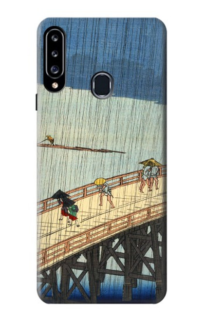 W3347 Utagawa Hiroshige douche soudaine Etui Coque Housse et Flip Housse Cuir pour Samsung Galaxy A20s