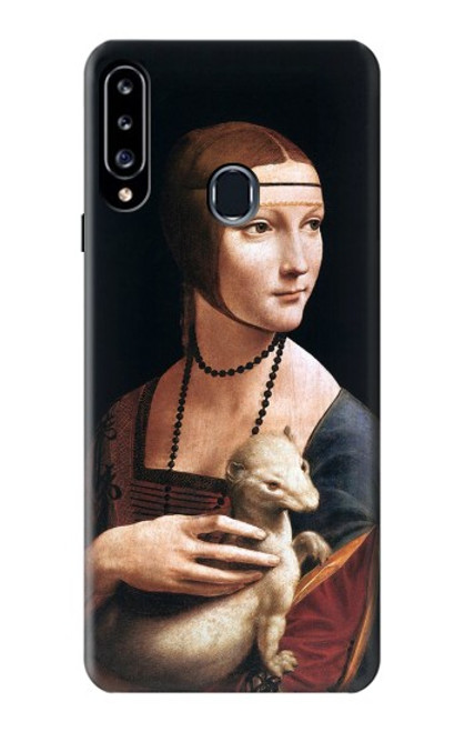 W3471 Lady hermine Leonardo da Vinci Etui Coque Housse et Flip Housse Cuir pour Samsung Galaxy A20s