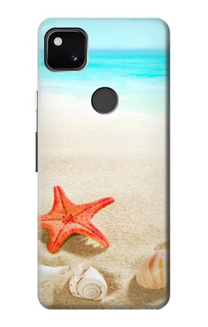 W3212 Coquilles de mer Étoile de mer Plage Etui Coque Housse et Flip Housse Cuir pour Google Pixel 4a