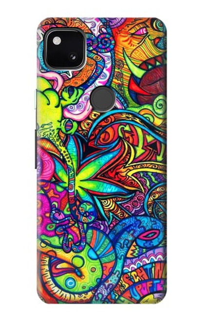 W3255 Motif Art coloré Etui Coque Housse et Flip Housse Cuir pour Google Pixel 4a