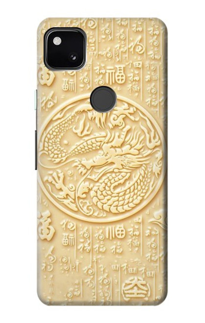 W3288 Peinture blanche du Dragon de Jade Etui Coque Housse et Flip Housse Cuir pour Google Pixel 4a