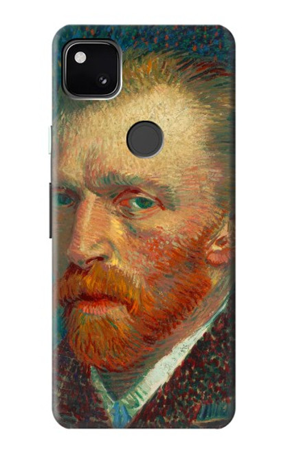 W3335 Vincent Van Gogh Autoportrait Etui Coque Housse et Flip Housse Cuir pour Google Pixel 4a