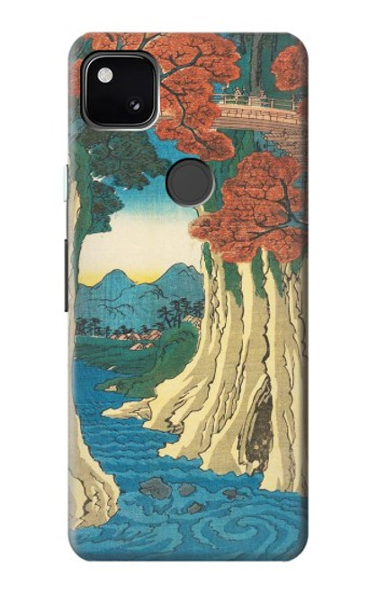 W3348 Utagawa Hiroshige Le singe Pont Etui Coque Housse et Flip Housse Cuir pour Google Pixel 4a