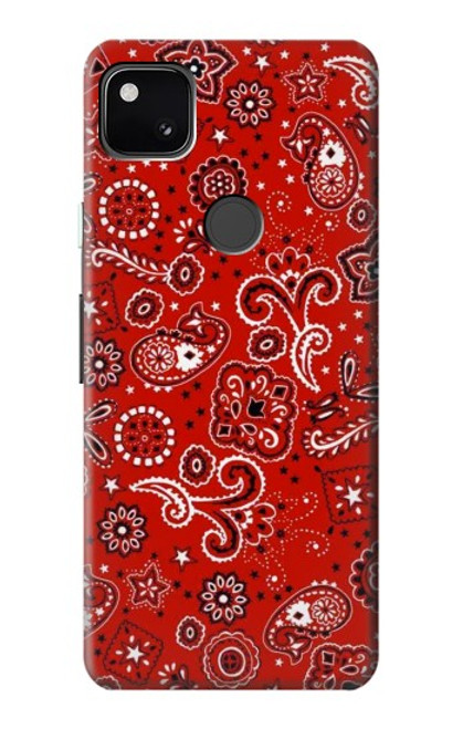 W3354 Rouge classique Bandana Etui Coque Housse et Flip Housse Cuir pour Google Pixel 4a