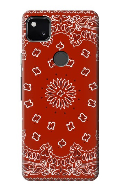 W3355 Motif Bandana Rouge Etui Coque Housse et Flip Housse Cuir pour Google Pixel 4a