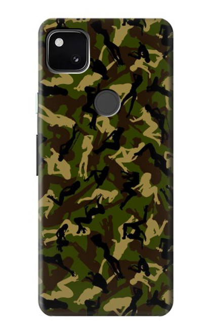 W3356 Camo camouflage de fille Etui Coque Housse et Flip Housse Cuir pour Google Pixel 4a