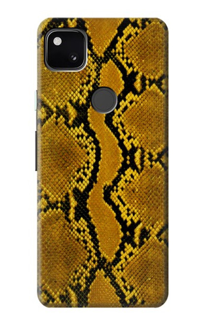 W3365 Python Imprimer Jaune graphique Peau Etui Coque Housse et Flip Housse Cuir pour Google Pixel 4a