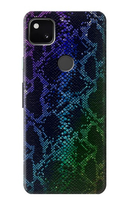 W3366 Arc en ciel Python graphique Imprimer Peau Etui Coque Housse et Flip Housse Cuir pour Google Pixel 4a