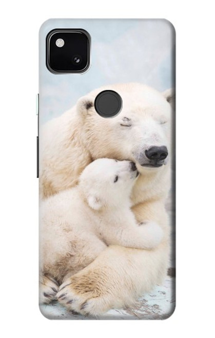 W3373 Famille d'ours polaire Etui Coque Housse et Flip Housse Cuir pour Google Pixel 4a