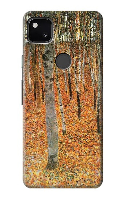 W3380 Gustav Klimt Bouleau Forêt Etui Coque Housse et Flip Housse Cuir pour Google Pixel 4a