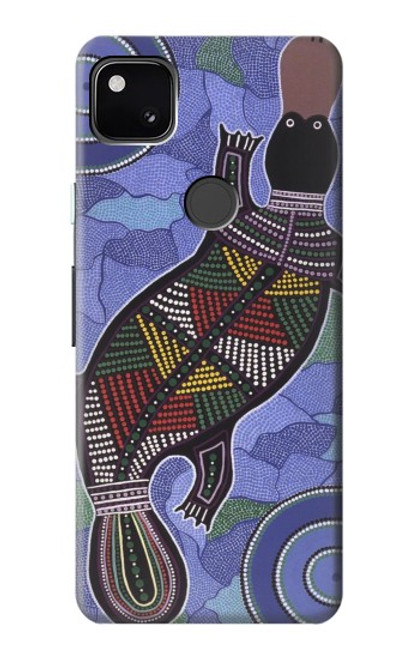 W3387 Platypus Art aborigène d'Australie Etui Coque Housse et Flip Housse Cuir pour Google Pixel 4a