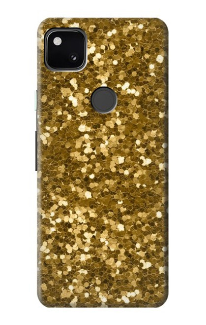 W3388 Imprimer or Glitter Graphic Etui Coque Housse et Flip Housse Cuir pour Google Pixel 4a