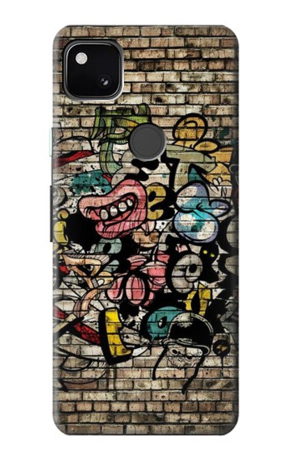 W3394 Graffiti mur Etui Coque Housse et Flip Housse Cuir pour Google Pixel 4a