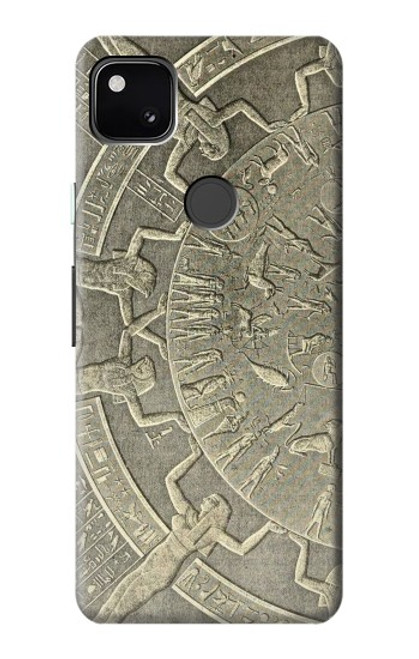 W3396 Dendérah Zodiaque Egypte ancienne Etui Coque Housse et Flip Housse Cuir pour Google Pixel 4a