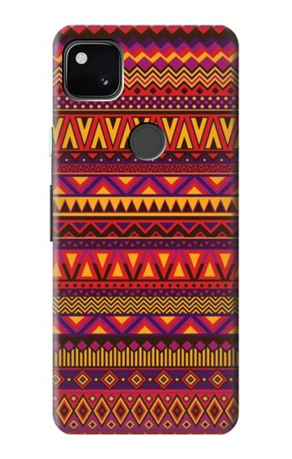 W3404 Aztèques Motif Etui Coque Housse et Flip Housse Cuir pour Google Pixel 4a