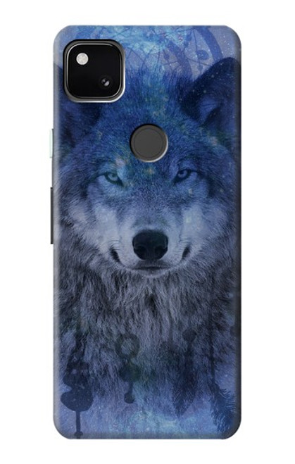 W3410 Loup Dream Catcher Etui Coque Housse et Flip Housse Cuir pour Google Pixel 4a