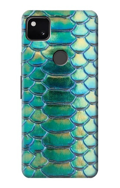 W3414 Vert Serpent Échelle graphique Imprimer Etui Coque Housse et Flip Housse Cuir pour Google Pixel 4a