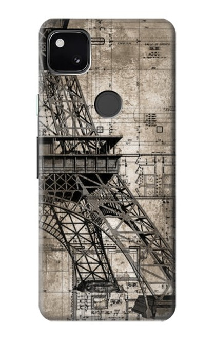 W3416 Plan Tour Eiffel Etui Coque Housse et Flip Housse Cuir pour Google Pixel 4a