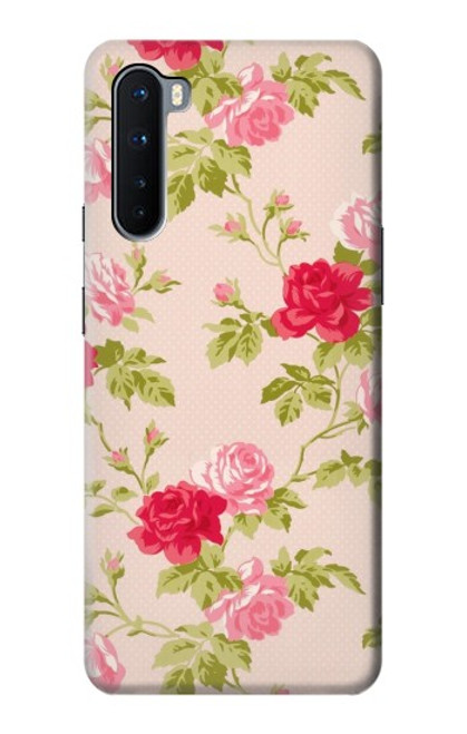 W3037 Jolie Flora Rose Cottage Etui Coque Housse et Flip Housse Cuir pour OnePlus Nord