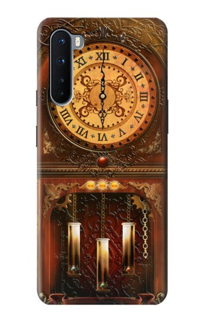 W3174 Horloge Grand-père Etui Coque Housse et Flip Housse Cuir pour OnePlus Nord