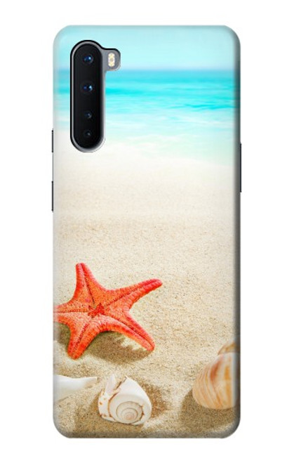 W3212 Coquilles de mer Étoile de mer Plage Etui Coque Housse et Flip Housse Cuir pour OnePlus Nord