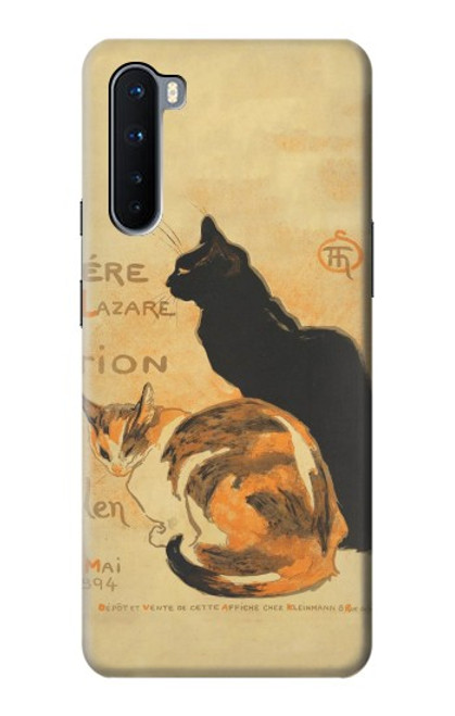 W3229 Affiche de chat millésimé Etui Coque Housse et Flip Housse Cuir pour OnePlus Nord