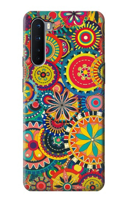 W3272 Motif coloré Etui Coque Housse et Flip Housse Cuir pour OnePlus Nord