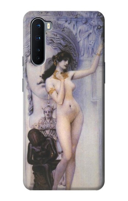 W3353 Gustav Klimt Allégorie de la sculpture Etui Coque Housse et Flip Housse Cuir pour OnePlus Nord