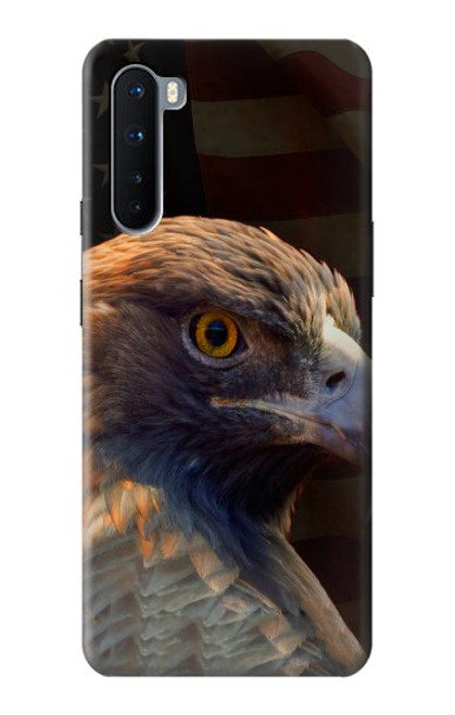 W3376 Aigle Drapeau américain Etui Coque Housse et Flip Housse Cuir pour OnePlus Nord