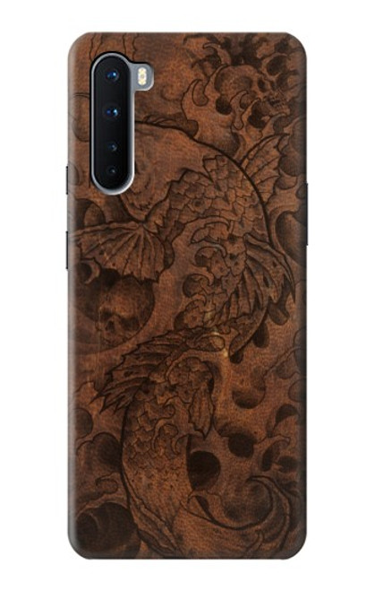 W3405 Graphique poisson Tatouage cuir Imprimer Etui Coque Housse et Flip Housse Cuir pour OnePlus Nord