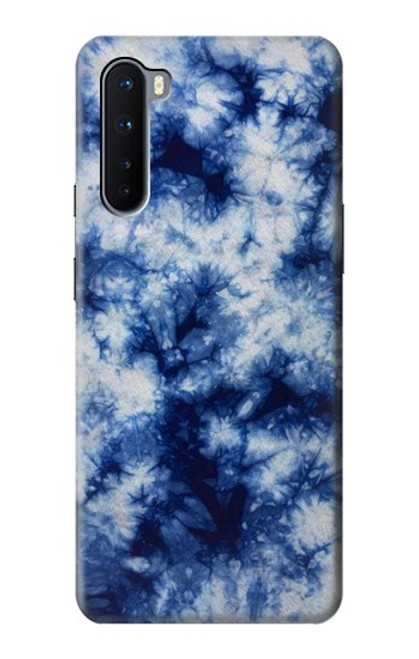 W3439 Tissu Indigo Tie Dye Etui Coque Housse et Flip Housse Cuir pour OnePlus Nord