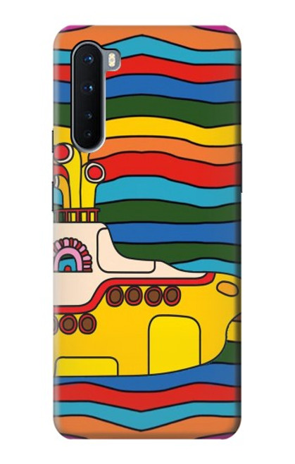 W3599 Hippie submarin Jaune Etui Coque Housse et Flip Housse Cuir pour OnePlus Nord