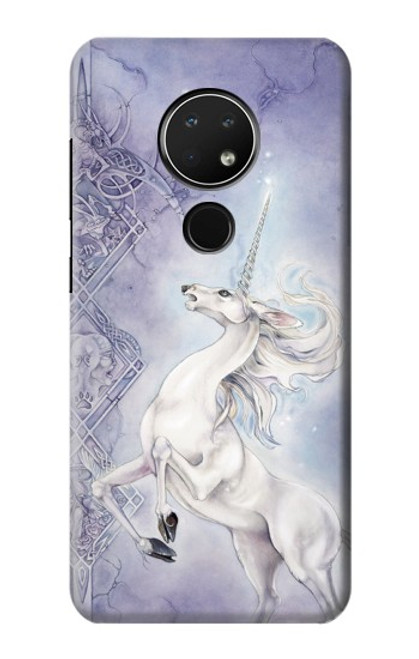 W1134 Cheval Blanc Licorne Etui Coque Housse et Flip Housse Cuir pour Nokia 6.2