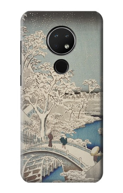 W3350 Utagawa Hiroshige Tambour Pont Yuhi Hill à Meguro Etui Coque Housse et Flip Housse Cuir pour Nokia 6.2