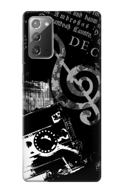 W3197 Musique Cassette note Etui Coque Housse et Flip Housse Cuir pour Samsung Galaxy Note 20