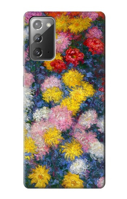 W3342 Claude Monet Chrysanthèmes Etui Coque Housse et Flip Housse Cuir pour Samsung Galaxy Note 20