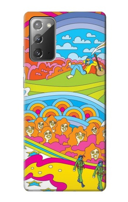 W3407 hippie Art Etui Coque Housse et Flip Housse Cuir pour Samsung Galaxy Note 20