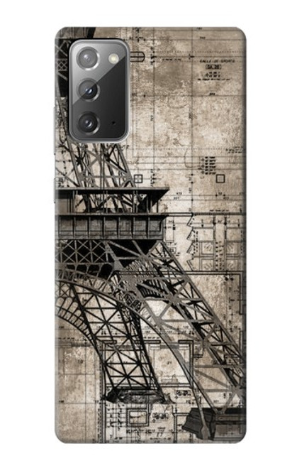 W3416 Plan Tour Eiffel Etui Coque Housse et Flip Housse Cuir pour Samsung Galaxy Note 20